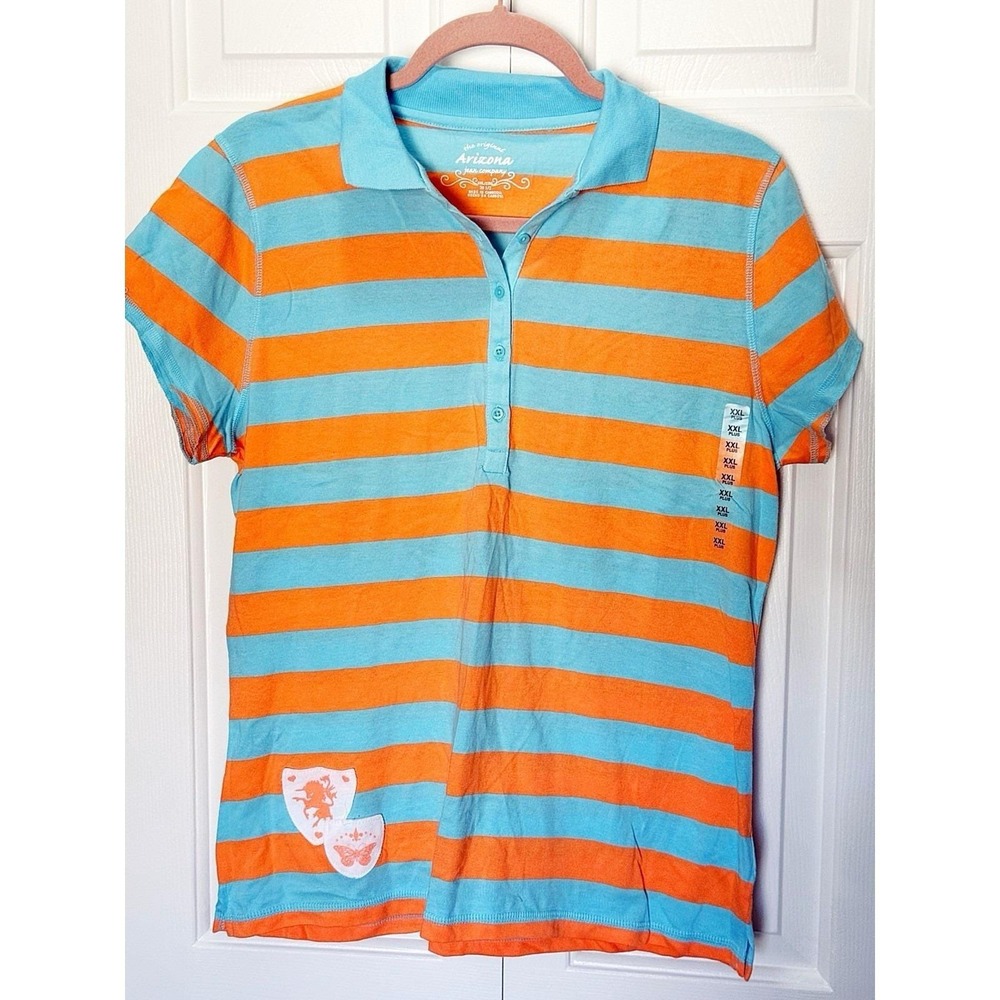 Arizona Y2K Youth Melon/Aqua T-shirt In Size 2 XL NWTs